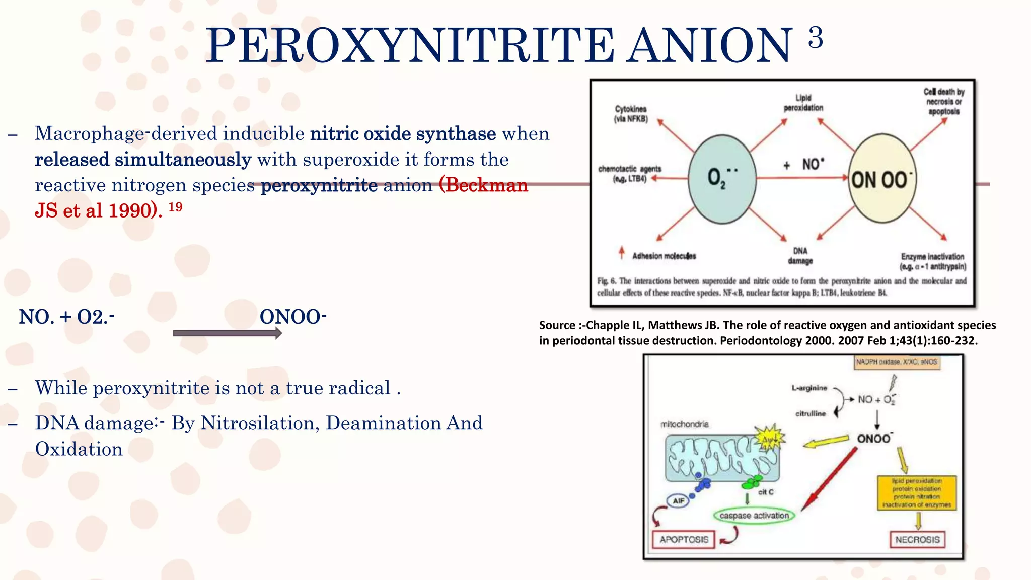 reactive oxygen species in periodontal disease | PPTX