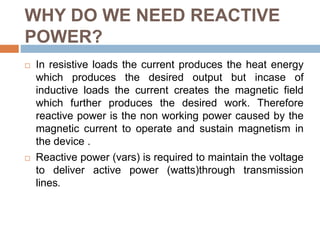 Reactive power compensation using statcom | PPTX