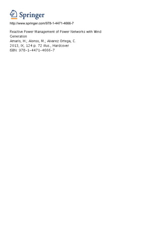 Reactive power management of power networks with wind generation | PDF