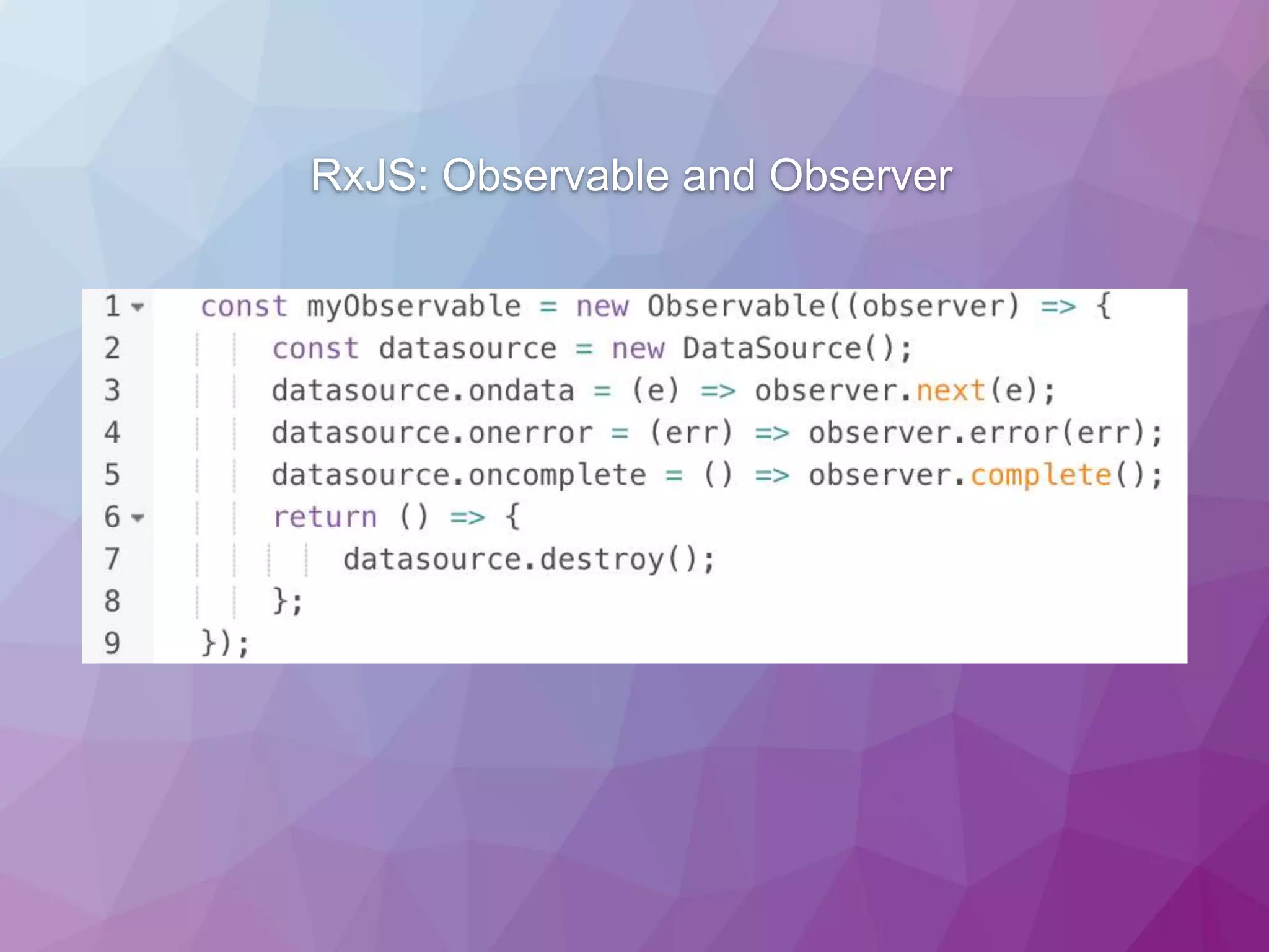 RxJS: Observable and Observer 
