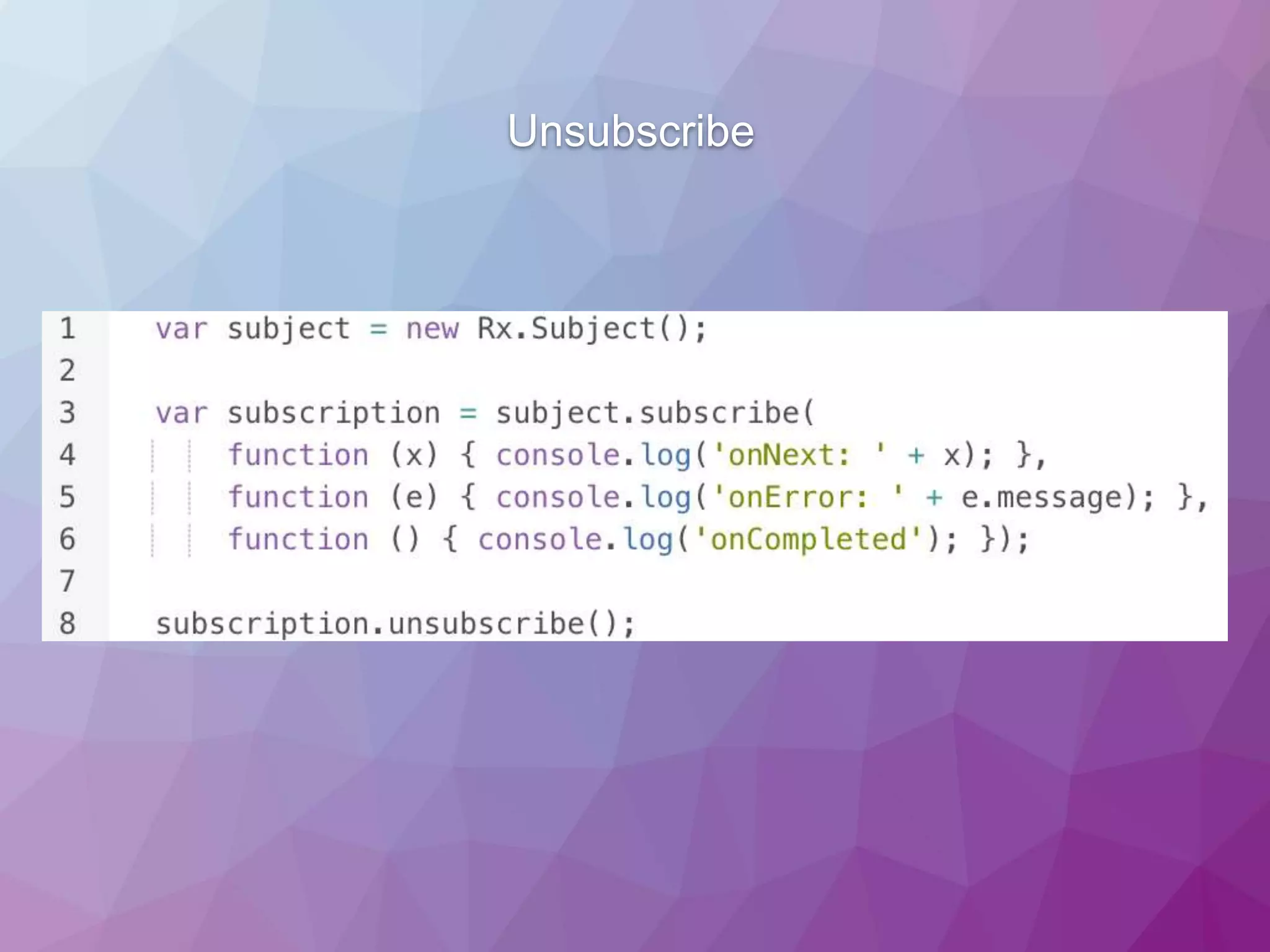 Unsubscribe 