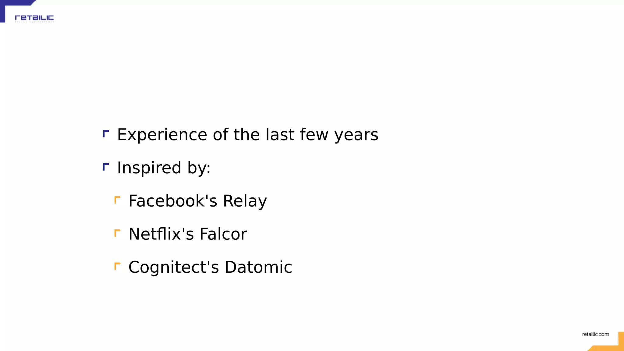 Experience of the last few years Inspired by: Facebook's Relay Netflix's Falcor Cognitect's Datomic 