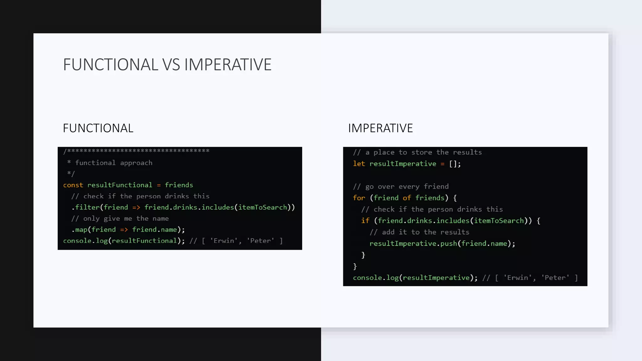 FUNCTIONAL IMPERATIVE FUNCTIONAL VS IMPERATIVE 