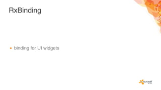 RxBinding
▪ binding for UI widgets
 