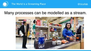 @ticofabThe World is a Streaming Place
Many processes can be modelled as a stream.
 
