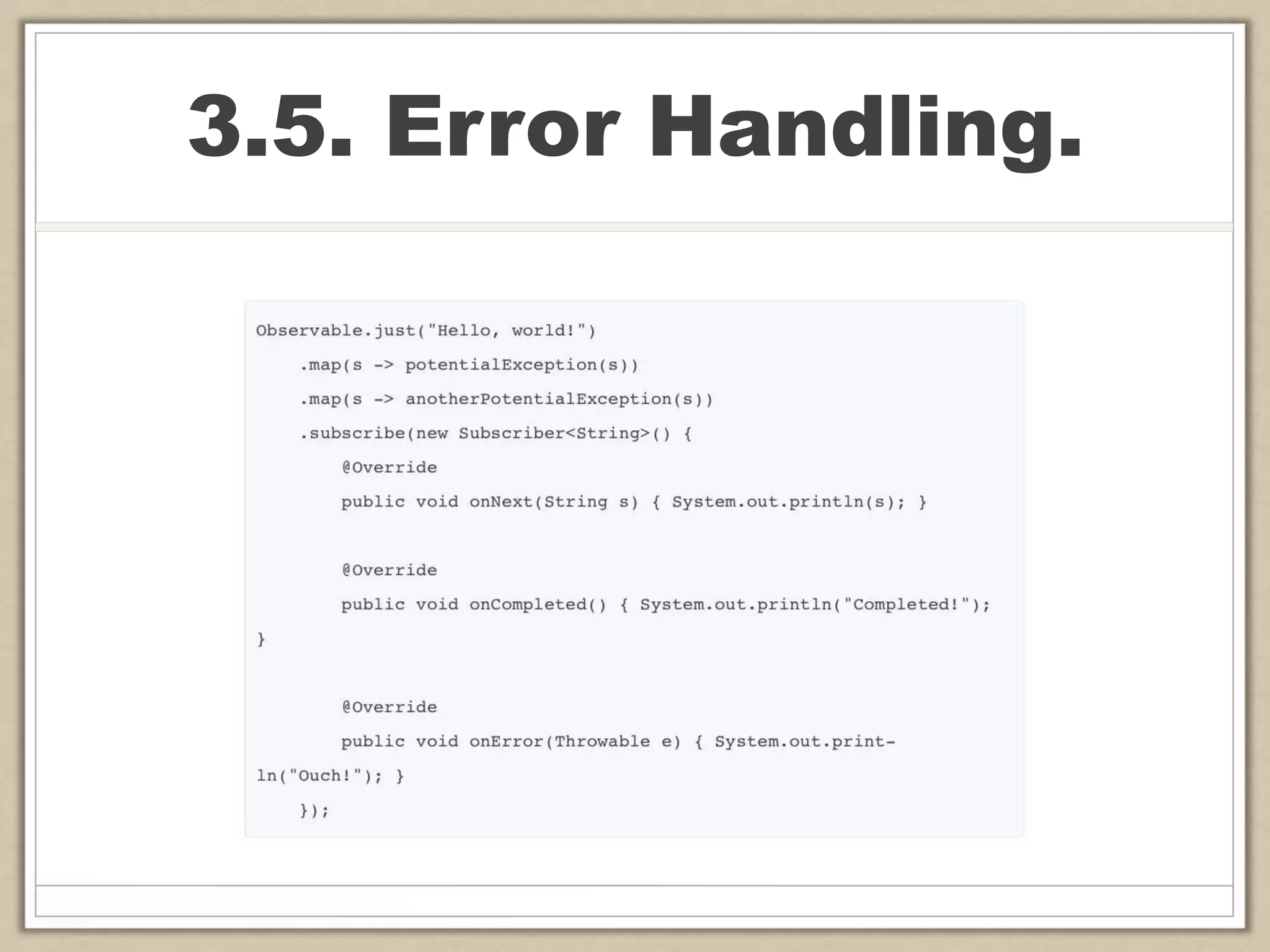 3.5. Error Handling.
 