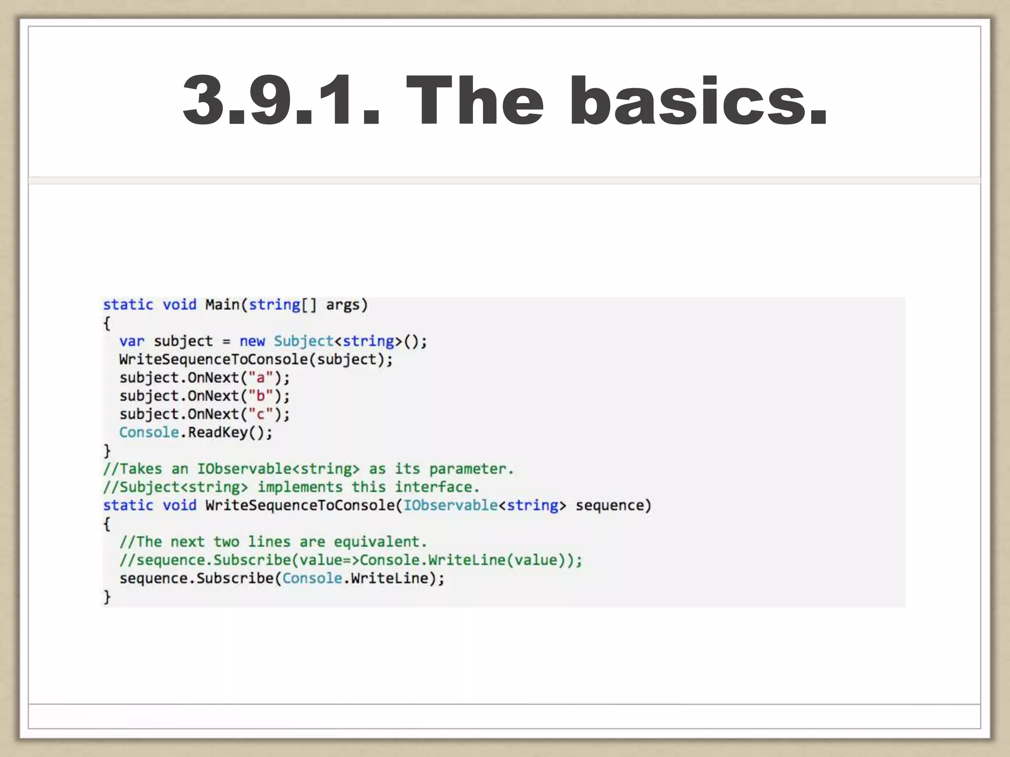 3.9.1. The basics.
 