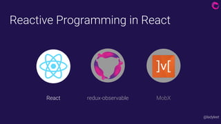 @ladyleet
Reactive Programming in React
redux-observableReact MobX
 
