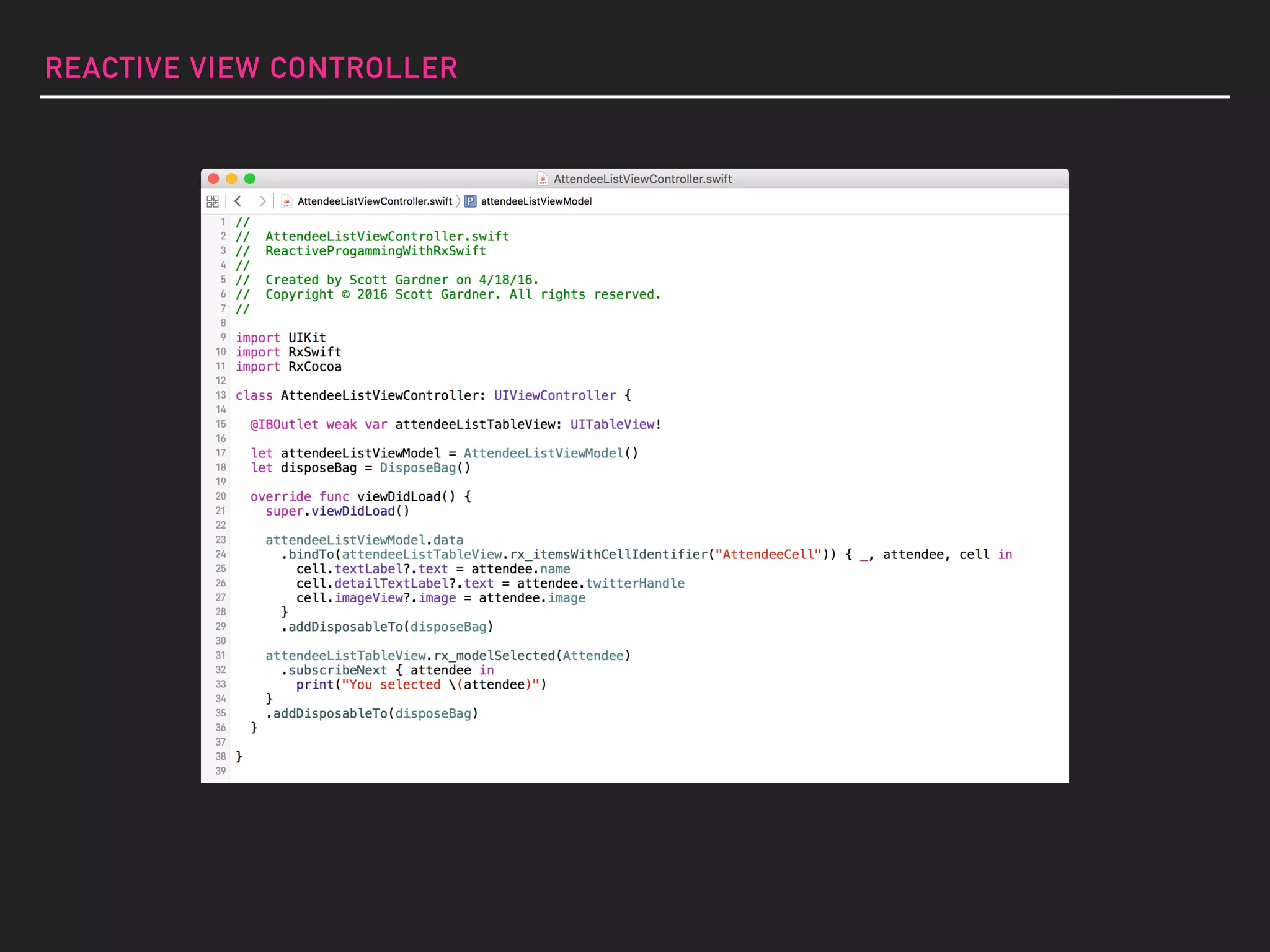 REACTIVE VIEW CONTROLLER
 