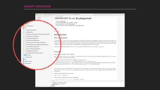 RXSWIFT OPERATORS
 