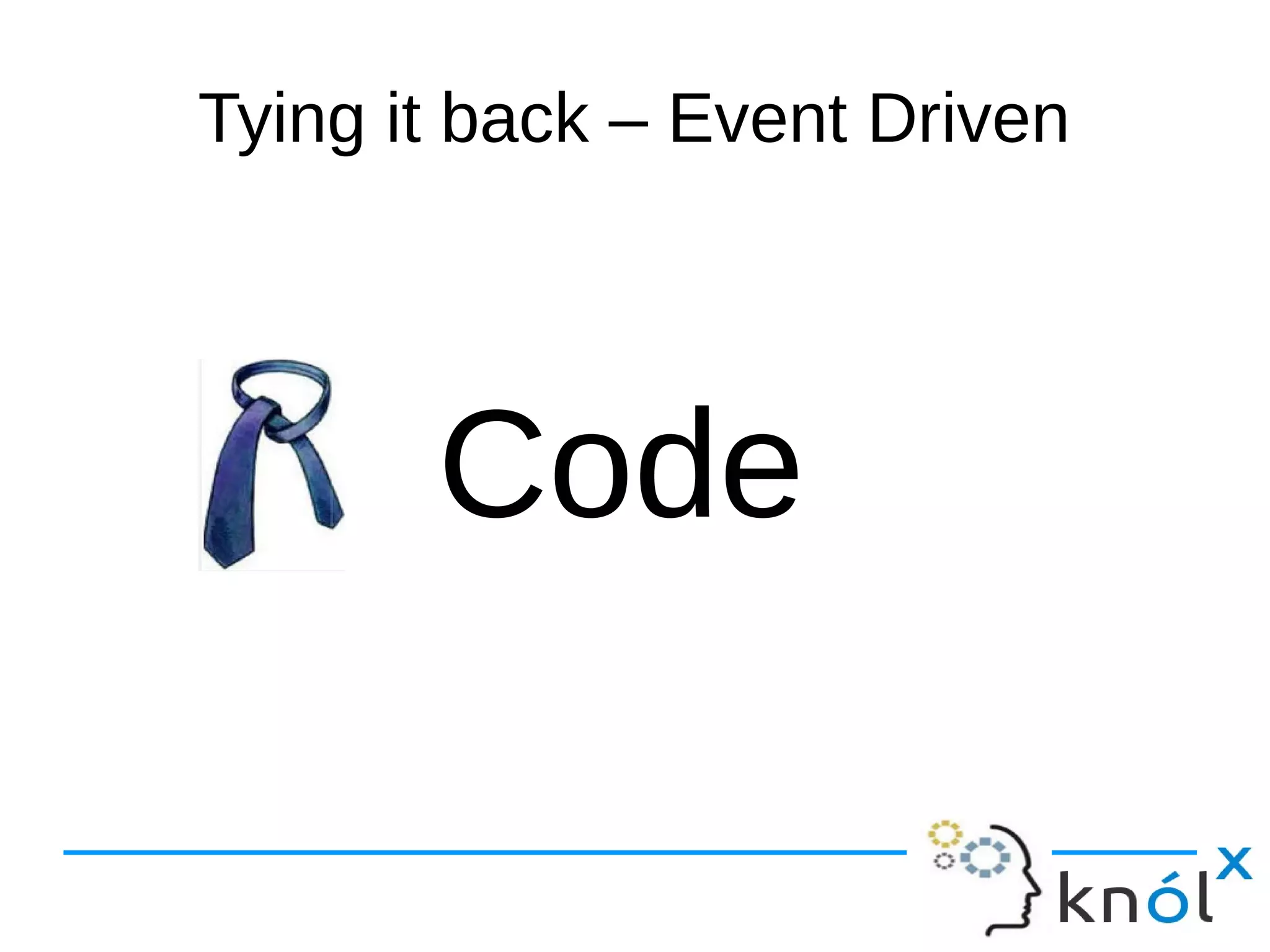 Tying it back – Event Driven 
Code 
 