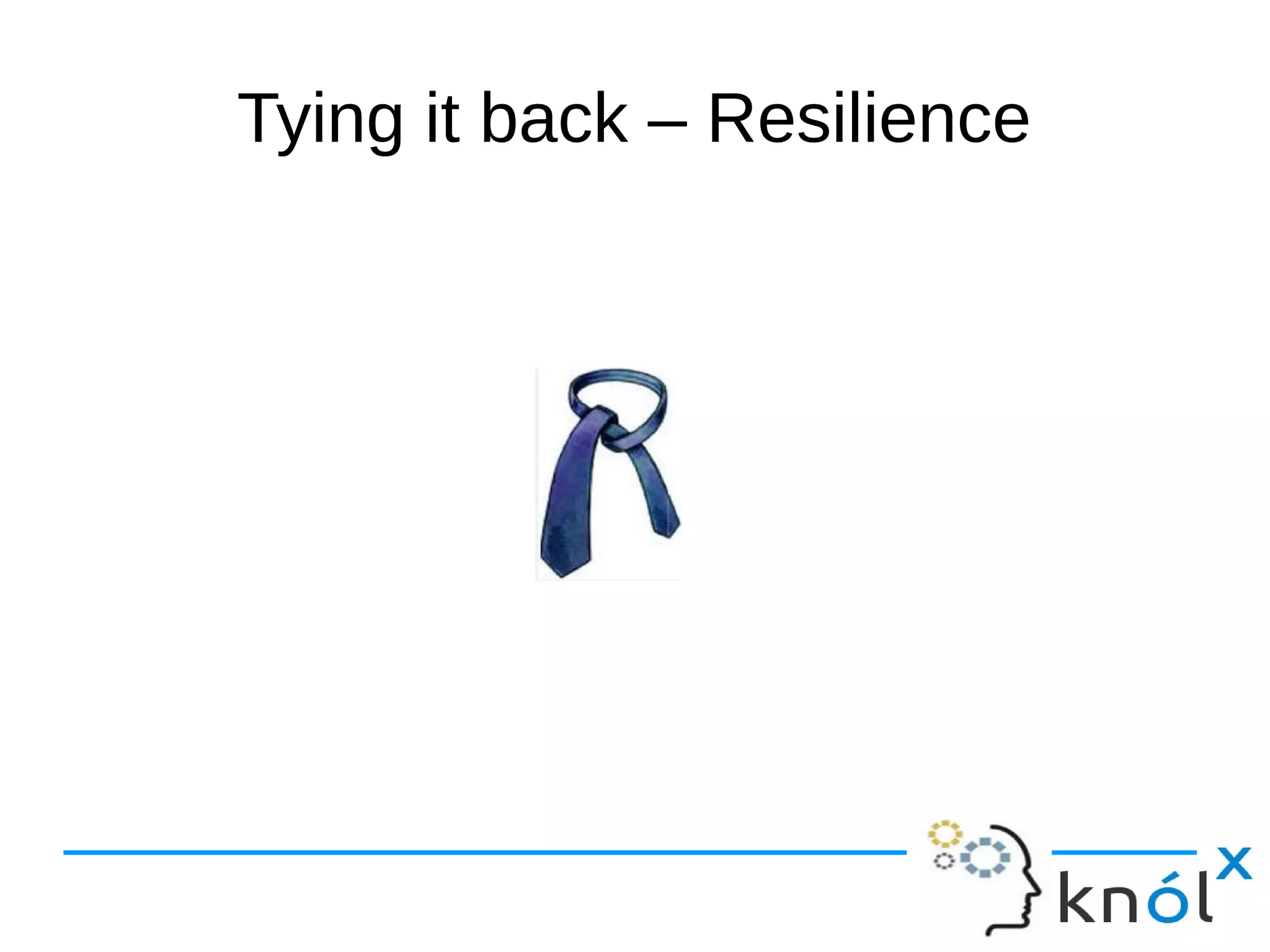 Tying it back – Resilience 
 
