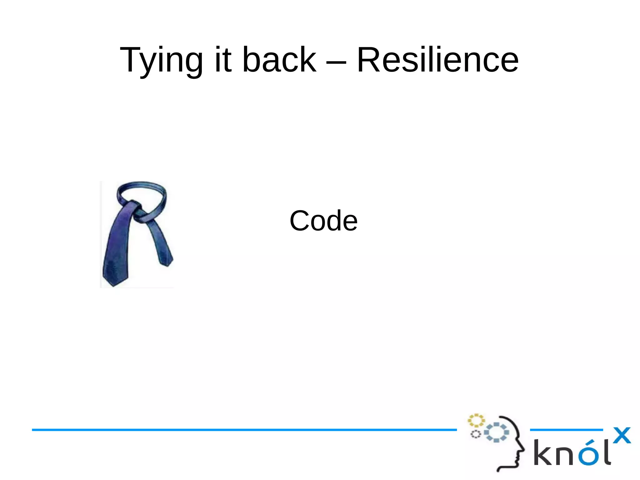 Tying it back – Resilience 
Code 
 