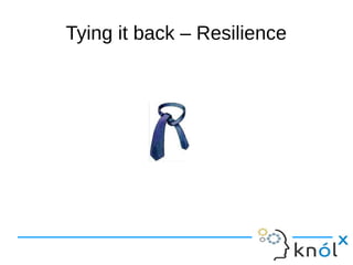 Tying it back – Resilience 
 