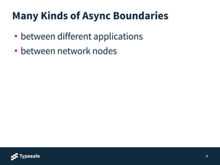 Many Kinds of Async Boundaries
• between different applications
• between network nodes
8
 