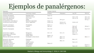 Ejemplos de panalérgenos:
Pediatric Allergy and Immunology 2. 2016; 6: 560-568.
 