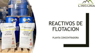 REACTIVOS DE
FLOTACION
PLANTA CONCENTRADORA
 