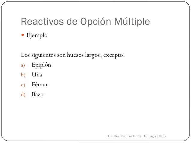 Reactivos de opción múltiple