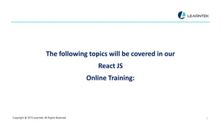 React js Online Training | PPT