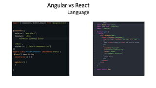Angular vs React
 