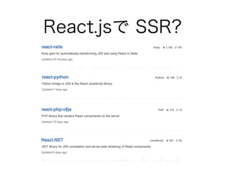 React.jsで SSR?
 