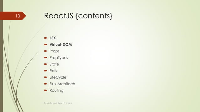 ReactJS presentation | PDF | Web Development | Internet