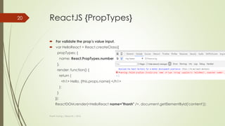ReactJS {contents}
 JSX
 Virtual-DOM
 Props
 PropTypes
 State
 Refs
 LifeCycle
 Flux Architech
 Thinking in React
 Routing
Thanh Tuong | ReactJS | 2016
20
 