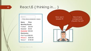 ReactJS { thinking in… }
Thanh Tuong | ReactJS | 2016
46
How many
components
should I have?
How can I
break it?
 