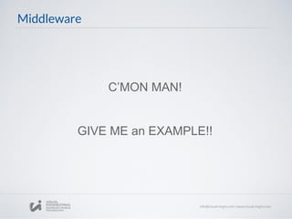Middleware
C’MON MAN!
GIVE ME an EXAMPLE!!
 