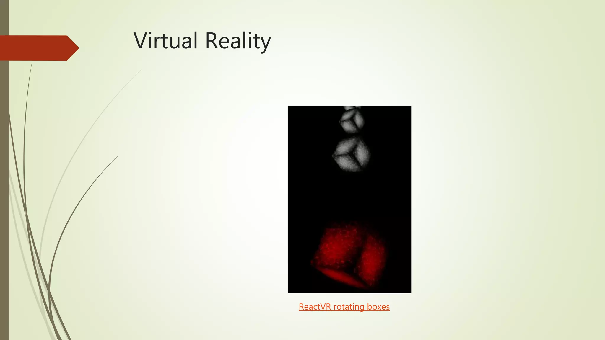 Virtual Reality ReactVR rotating boxes 