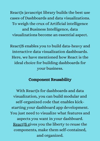 ReactJS for Dashboards and Data Visualization: An Exceptional Choice | PDF
