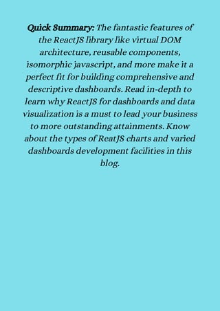 ReactJS for Dashboards and Data Visualization: An Exceptional Choice | PDF
