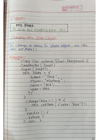 React js Handwritten Notes, use it or not depends on you. | PDF