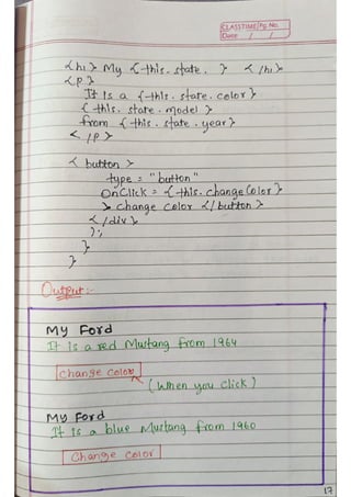 React js Handwritten Notes, use it or not depends on you. | PDF