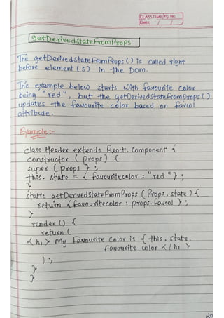 React js Handwritten Notes, use it or not depends on you. | PDF