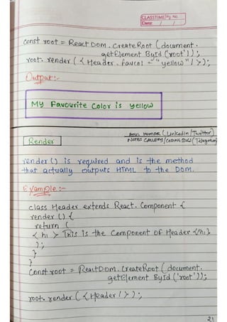 React js Handwritten Notes, use it or not depends on you. | PDF