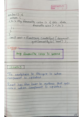 React js Handwritten Notes, use it or not depends on you. | PDF