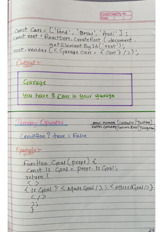React js Handwritten Notes, use it or not depends on you. | PDF