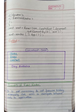 React js Handwritten Notes, use it or not depends on you. | PDF