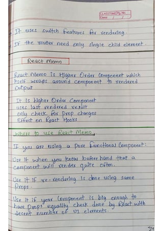 React js Handwritten Notes, use it or not depends on you. | PDF