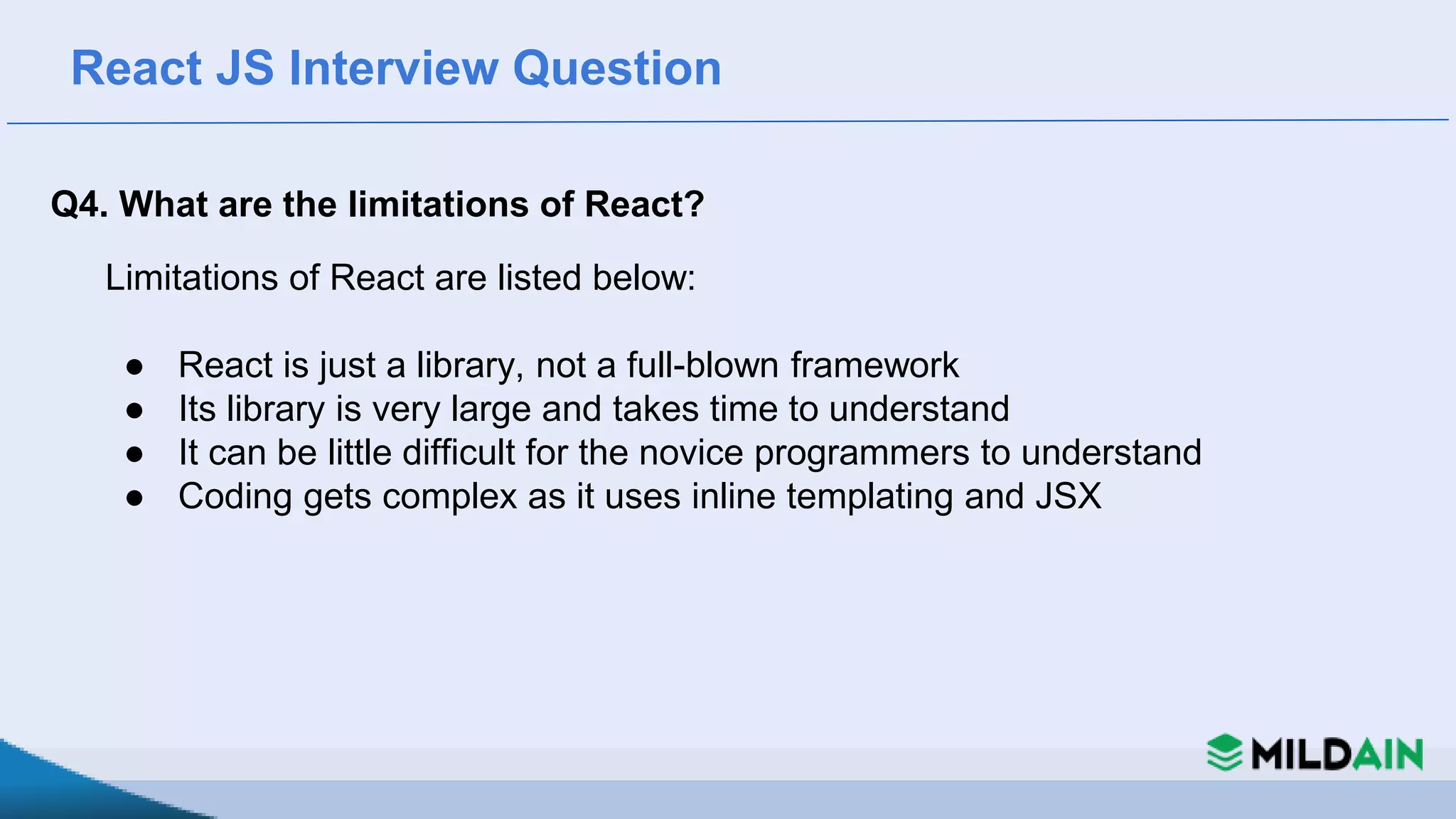 React JS Interview Question & Answer | PPT