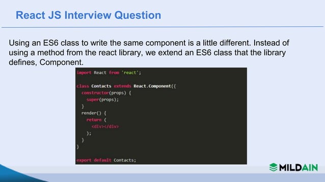 React JS Interview Question & Answer | PPT