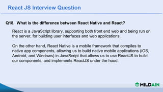React JS Interview Question & Answer | PPT