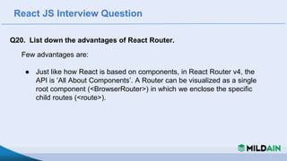 React JS Interview Question & Answer | PPT