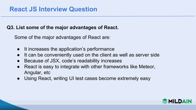 React JS Interview Question & Answer