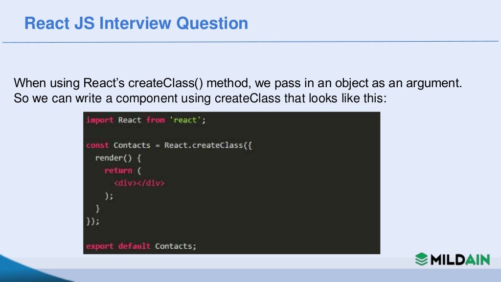 React JS Interview Question & Answer
