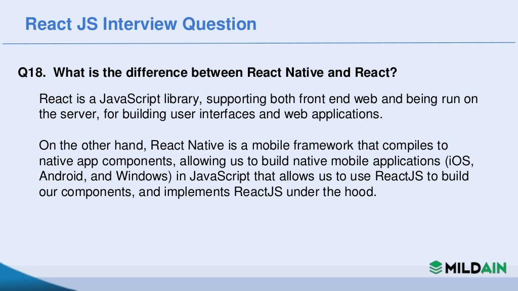 React JS Interview Question & Answer
