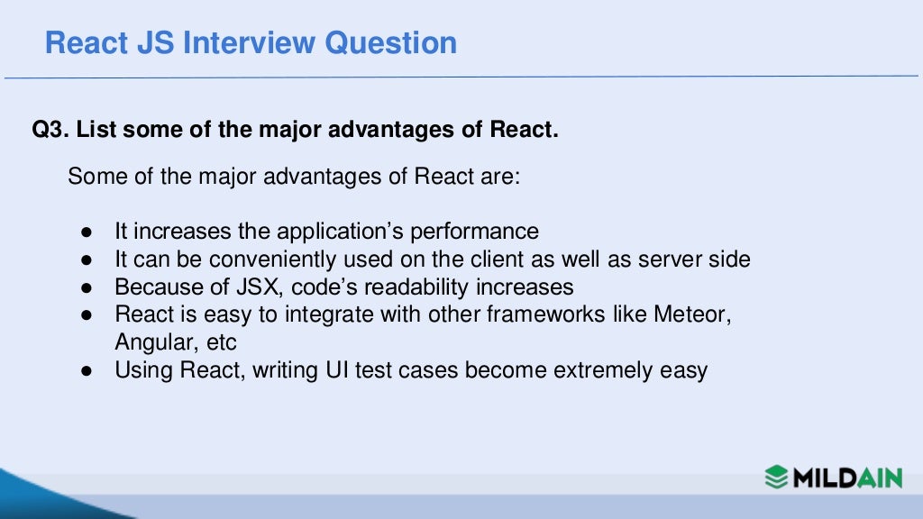 React JS Interview Question & Answer