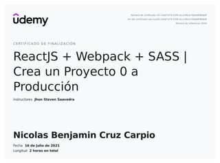React js webpack sass Proyecto de 0 a Producción