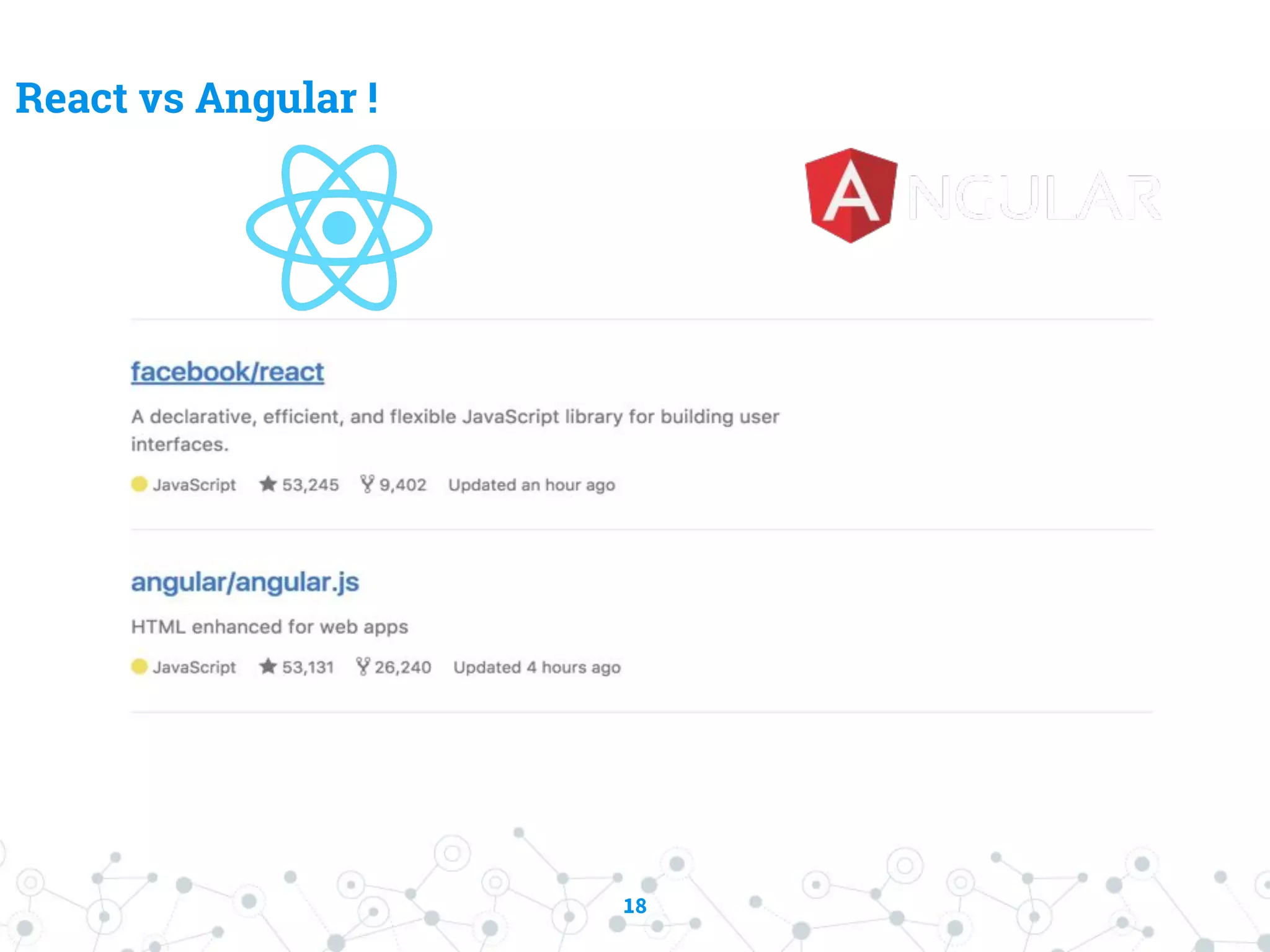 18 React vs Angular ! 
